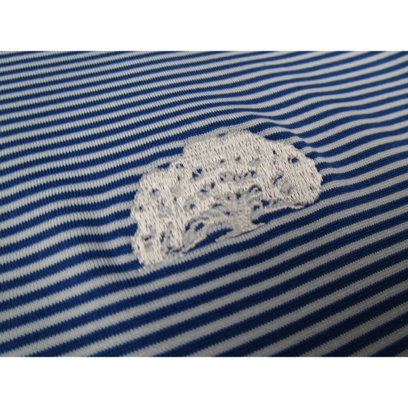 Holderness & Bourne Mens Perkins Polo Shirt XL Blue Striped Lakewood Club - Picture 3 of 10